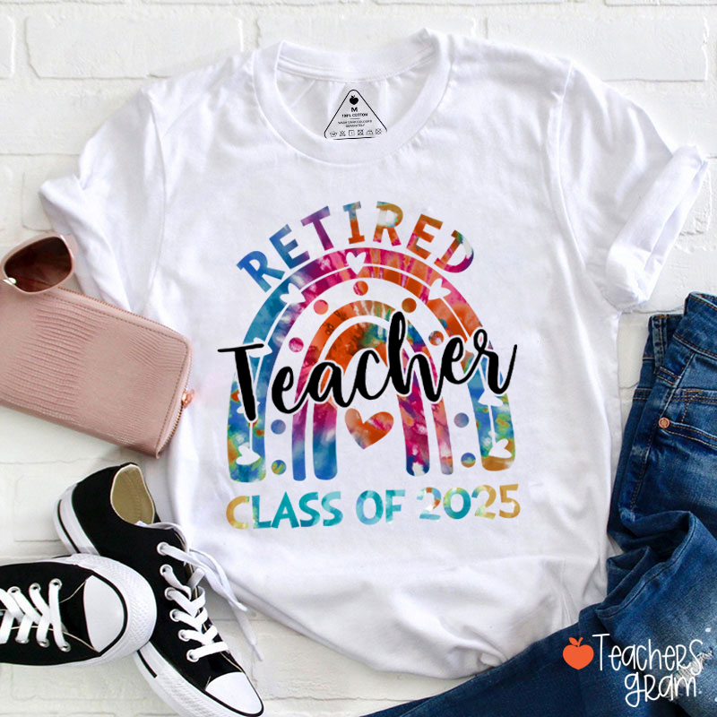 Personalized Rainbow Retired Teacher Class Of Teacher T-Shirt