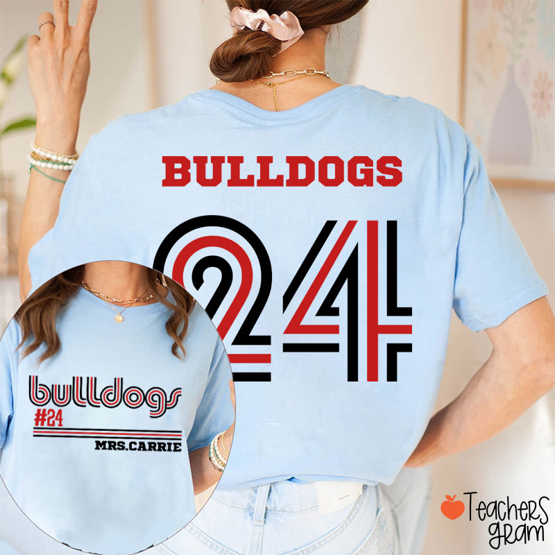 Personalized Mascot Name Game Day Teacher Two Sided T-Shirt