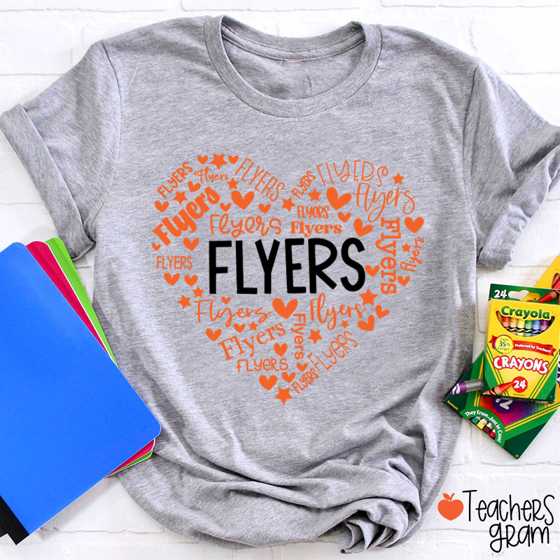 Personalized Mascot Heart Teacher T-Shirt