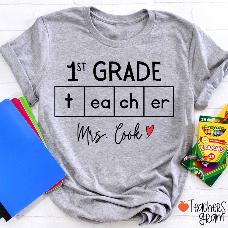 Personalized Love Teacher Name And Grade Teacher T-Shirt