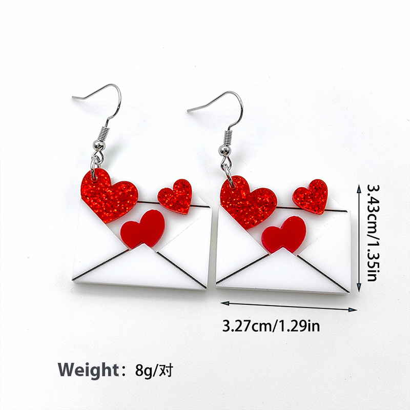 Heart Envelope Teacher Acrylic Earrings