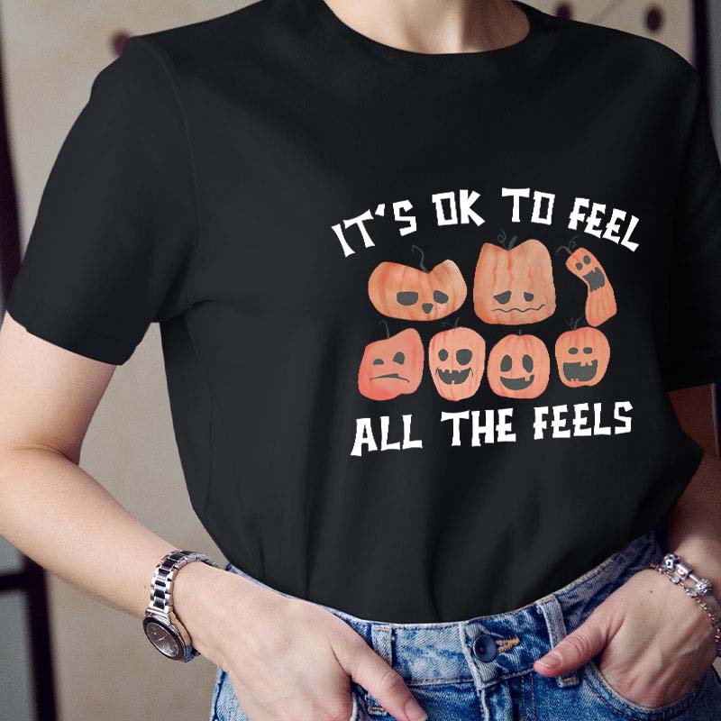 It's Ok To Feel All The Feels Teacher T-Shirt