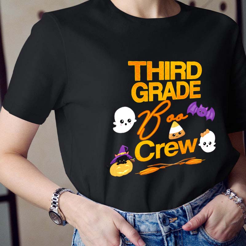 Personalized Grade Boo Crew Teacher T-Shirt