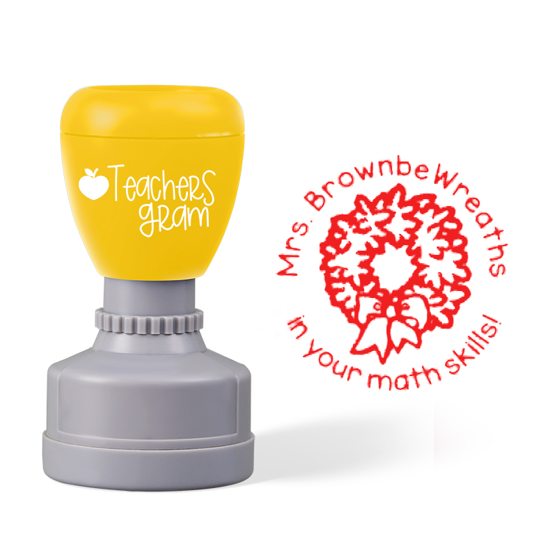 Personalized Name Bewreaths In Your Math Skills Teacher Stamp