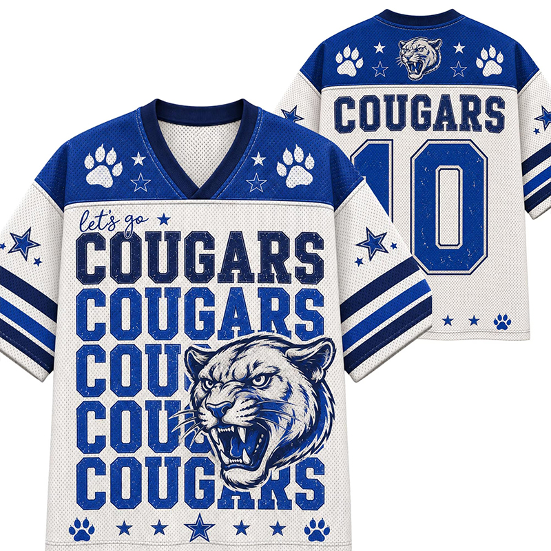 Personalized Mascot Let's Go Stacked Name Teacher Mesh Jersey