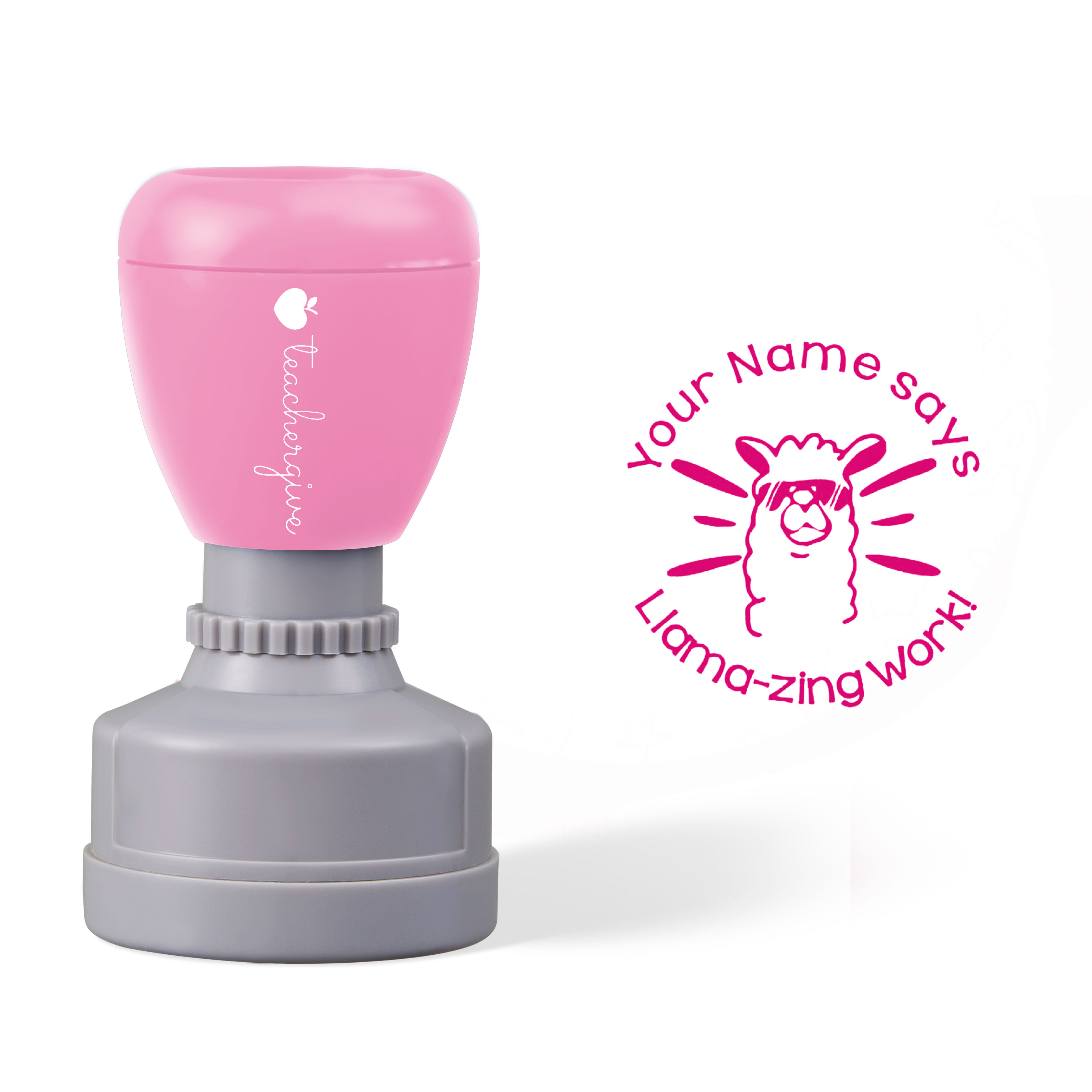 Personalized Teacher Says Llamazing Work Teacher Stamp