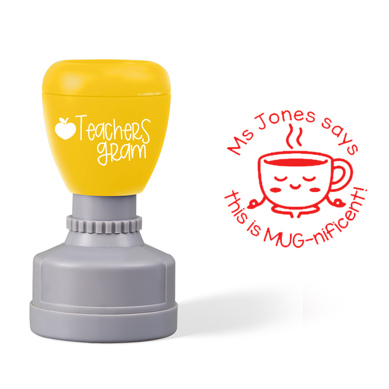 Personalized Name This Is Mug-nificent Teacher Stamp