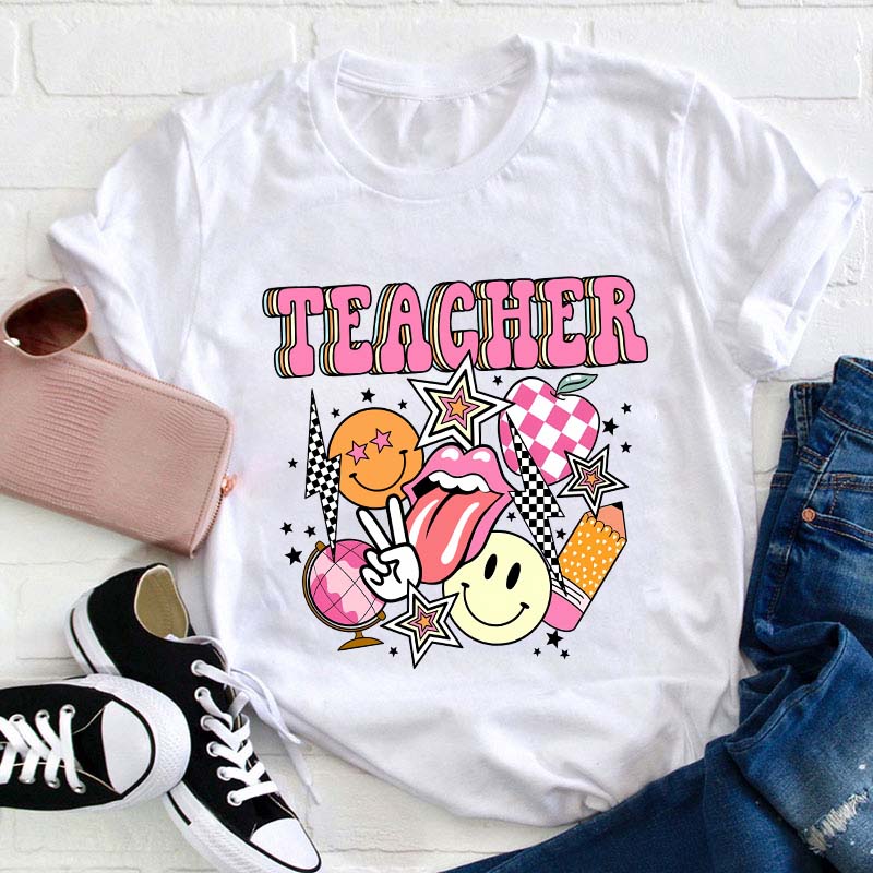 Retro Teacher Life Teacher T-Shirt