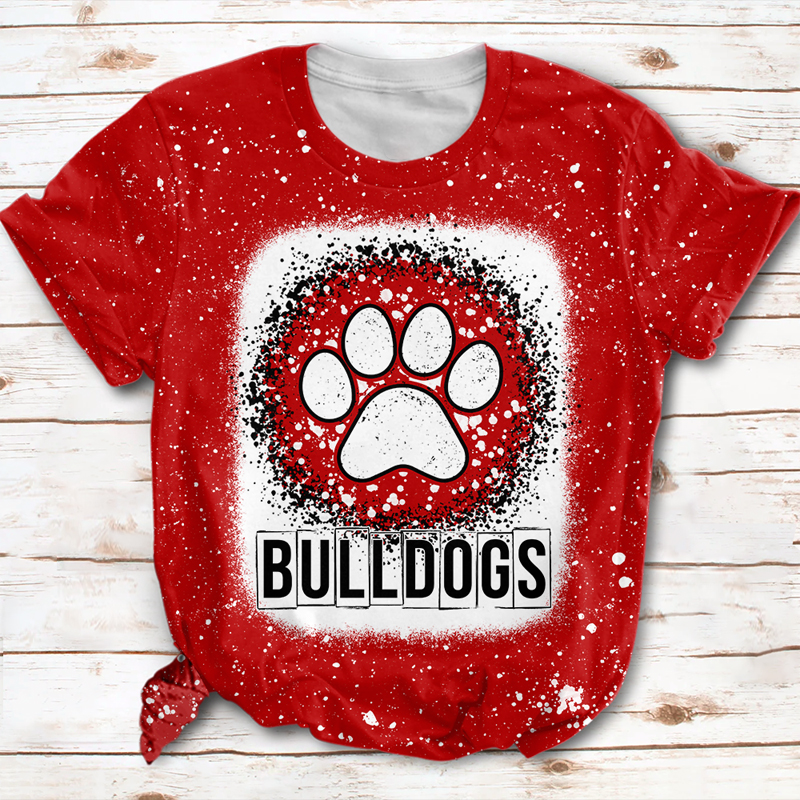 Personalized School Mascot Leopard Paw Teacher Printed T-Shirt Sale-Teachersgram
