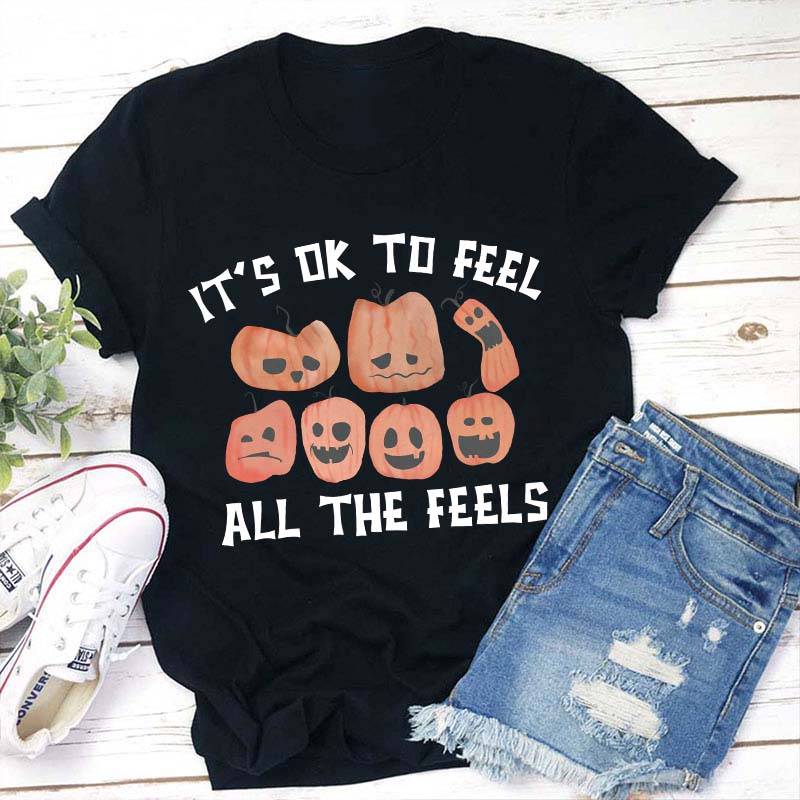 It's Ok To Feel All The Feels Teacher T-Shirt