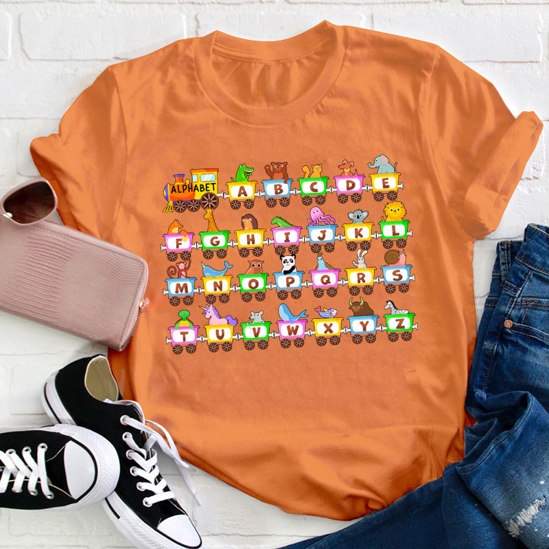 Alphabet Animal Train Teacher T-Shirt