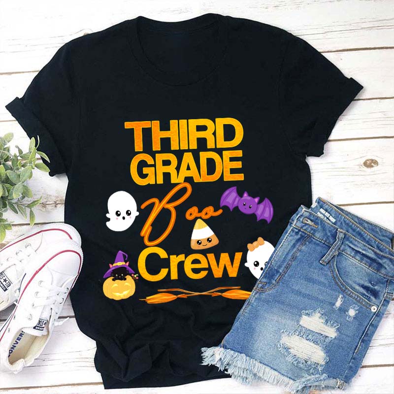 Personalized Grade Boo Crew Teacher T-Shirt