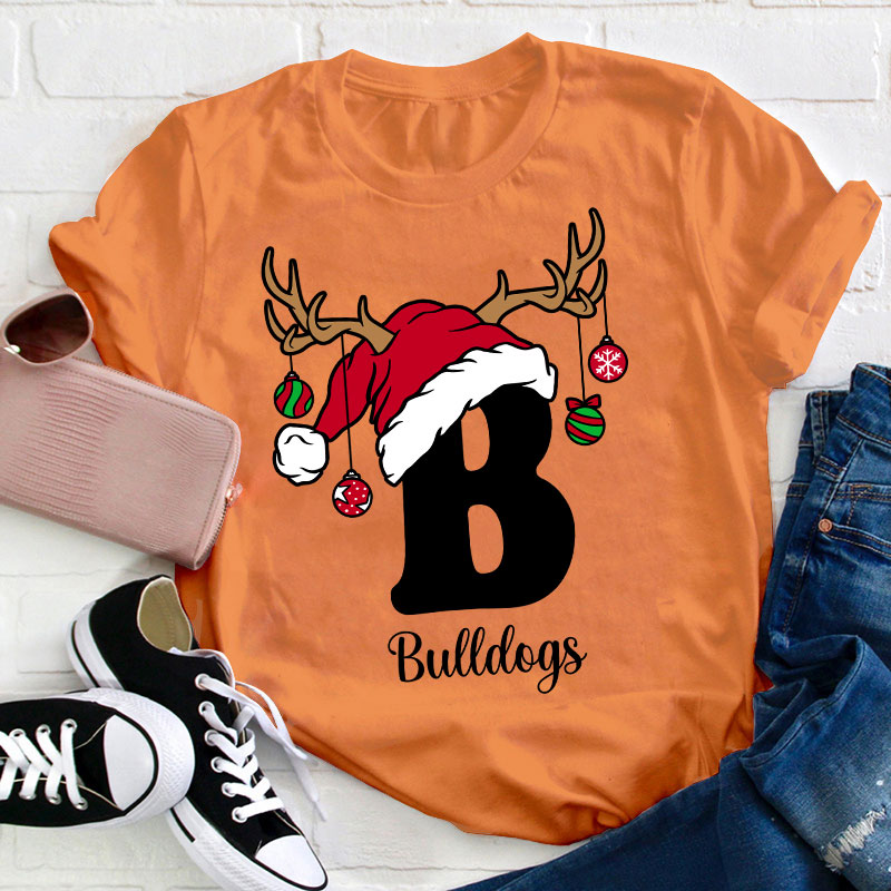 Personalized An Elk Santa Hat Teacher T-Shirt