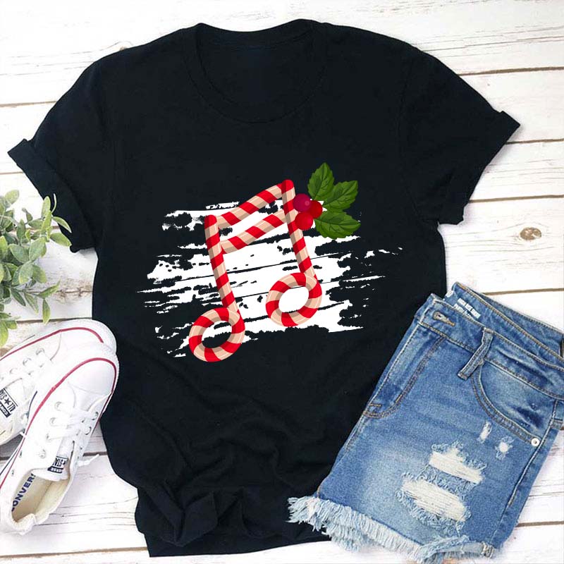 Christmas Music Note Teacher T-Shirt