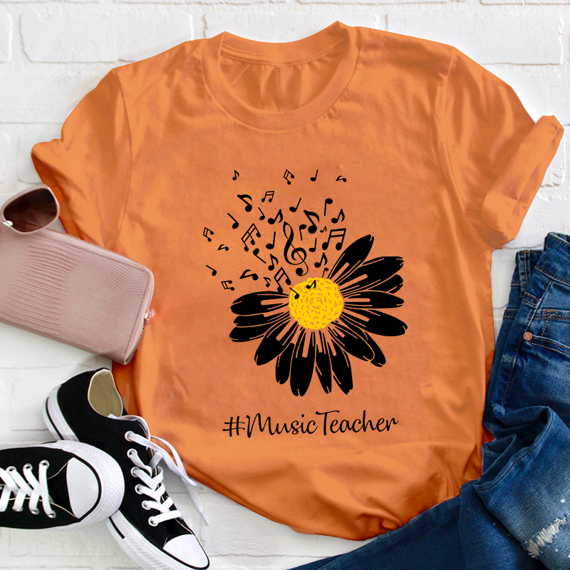 Sunflower Music Teacher T-Shirt