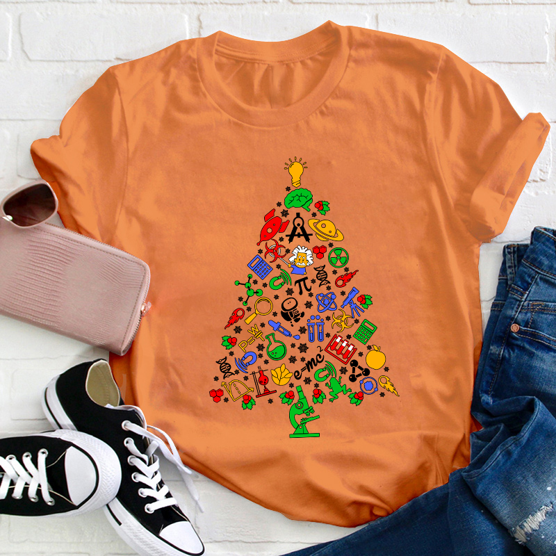 Physics And Chemistry Christmas Tree Teacher T-Shirt