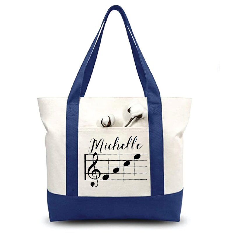 Personalized Music Teacher Block Tote Bag