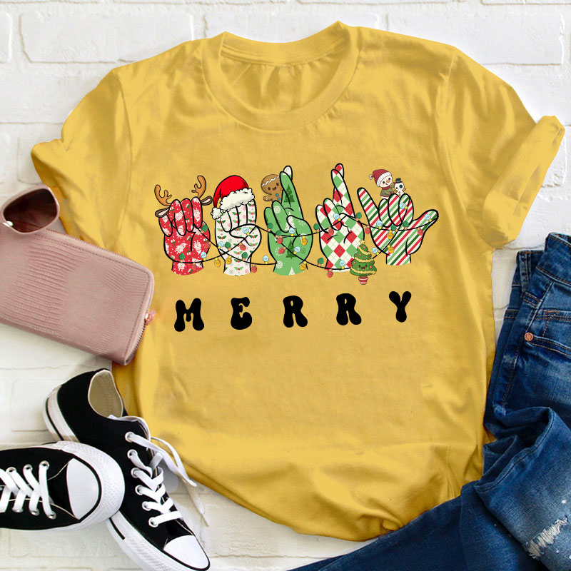 Merry Gesture Teacher T-Shirt