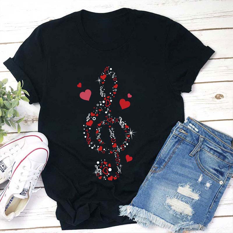 Love Music Note Teacher T-Shirt Sale-Teachersgram