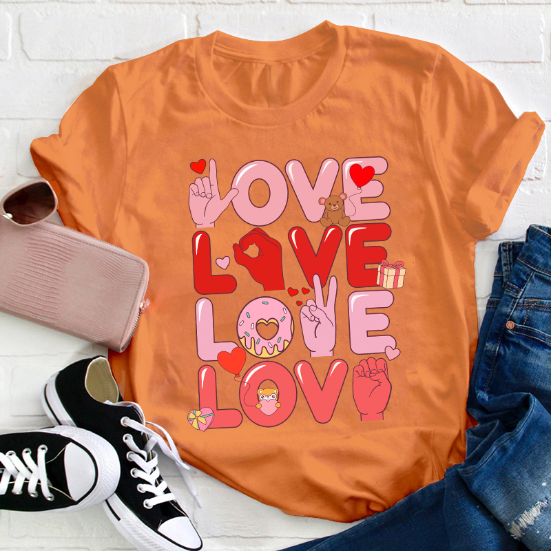 Gesture Love Teacher T-Shirt