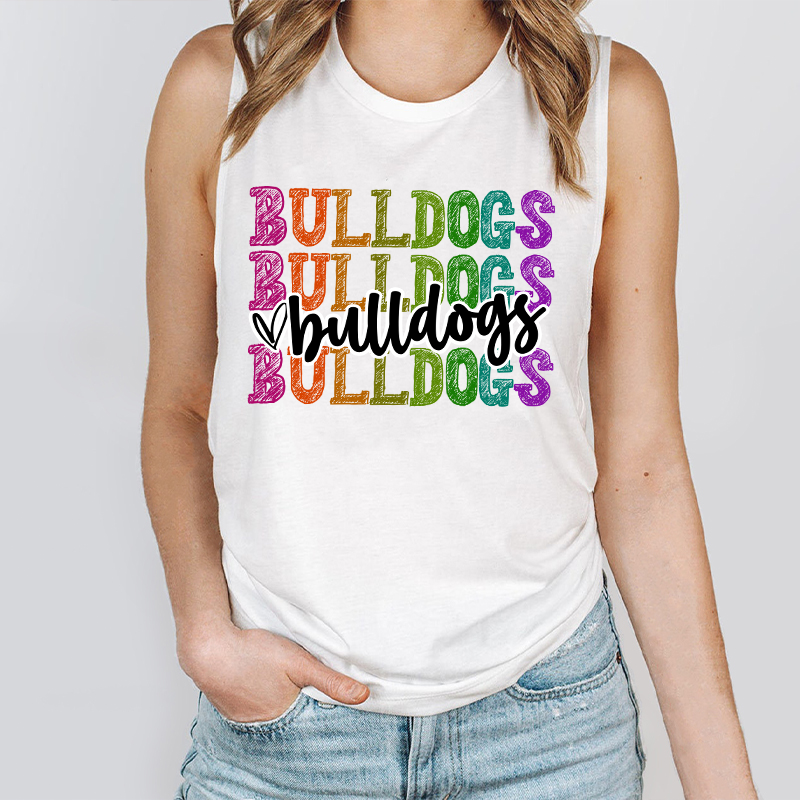 Personalized Mascot Graffiti Font School Spirit Teacher Tank Top