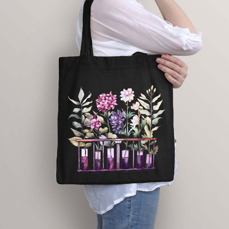 Chemistry Lab Science Flower Teacher Tote Bag