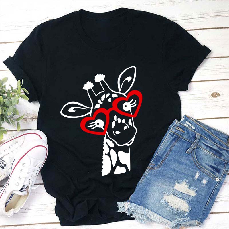 Cute Giraffe Teacher T-Shirt