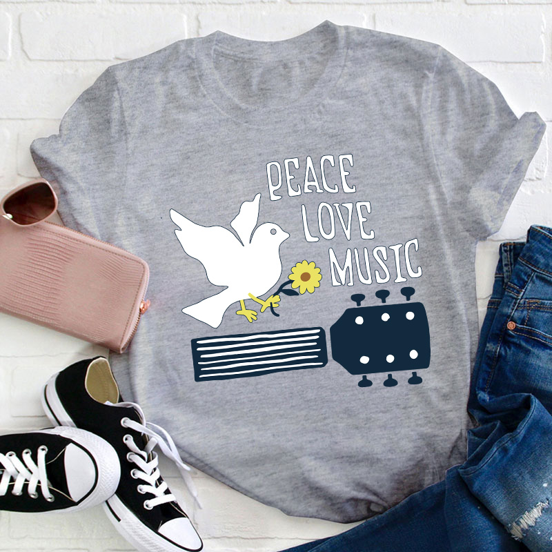 Peace Love Music Teacher T-Shirt