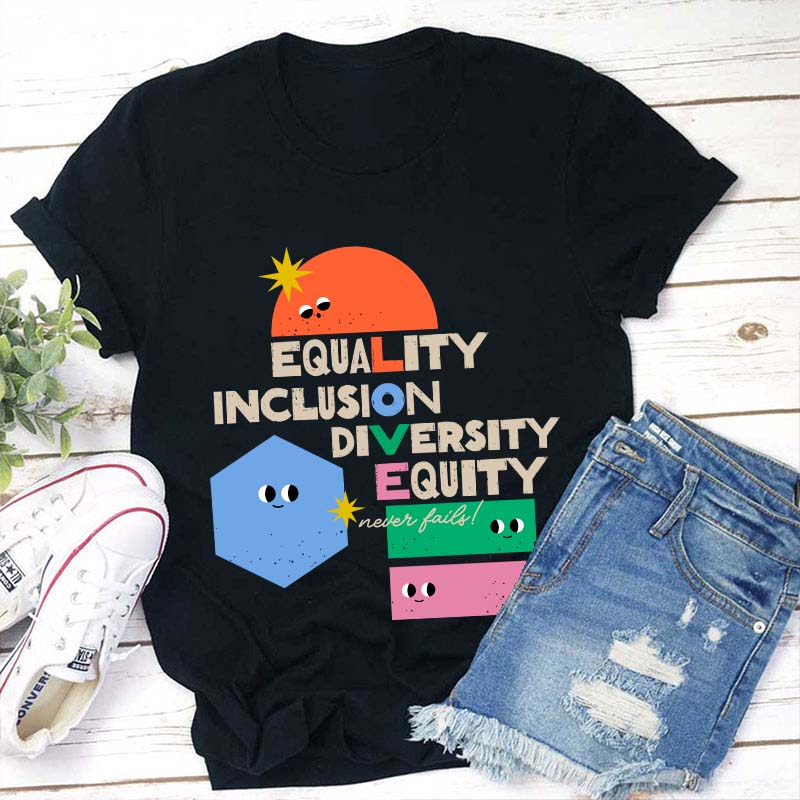 Equality Inclusion Diversity Equality Teacher T-Shirt Sale-Teachersgram