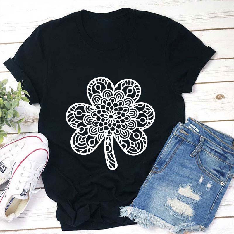 Pretty Shamrock Mandala Teacher T-Shirt