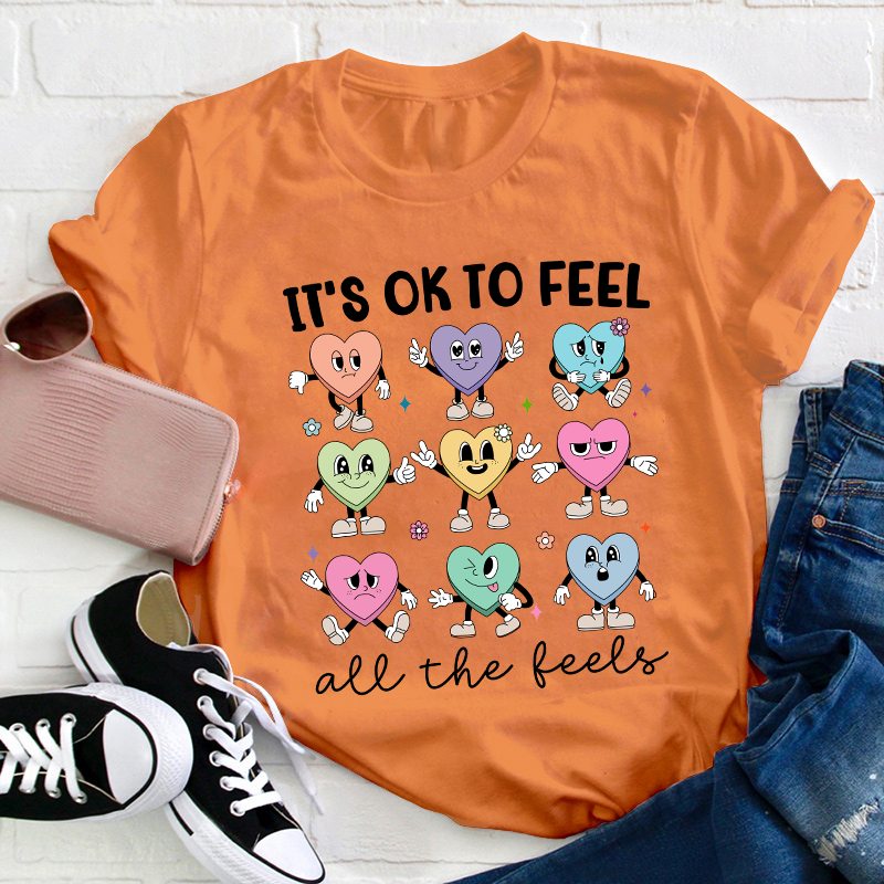 It's Ok To Feel All The Feels Teacher T-Shirt