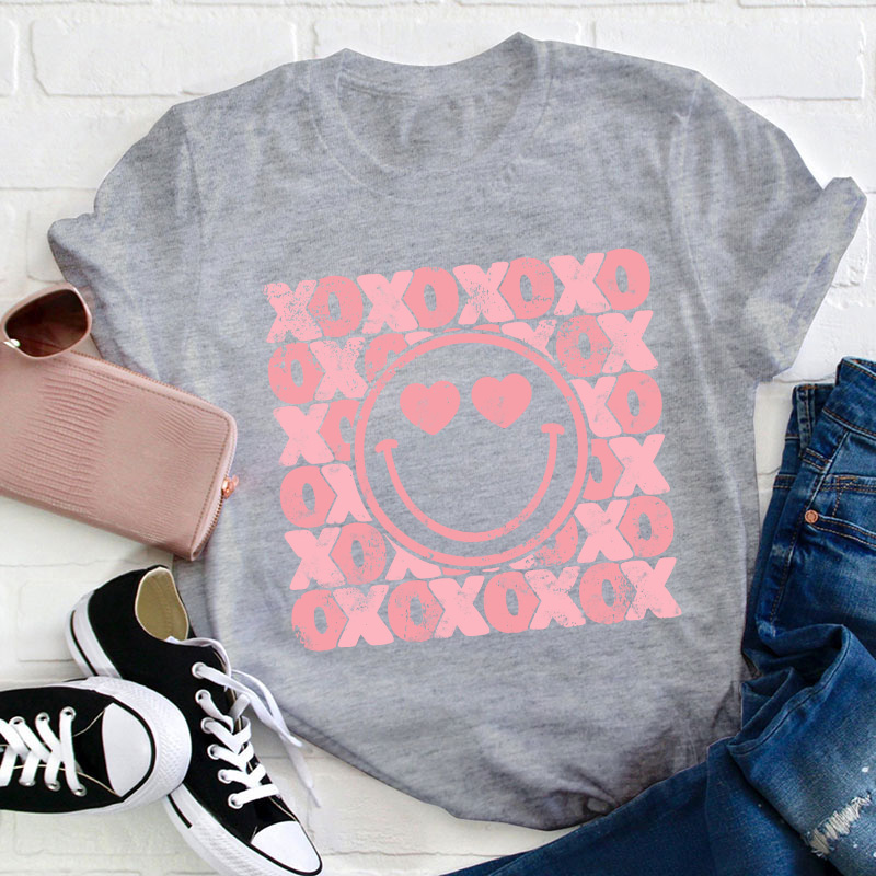 XOXO Smiling Face Teacher T-Shirt