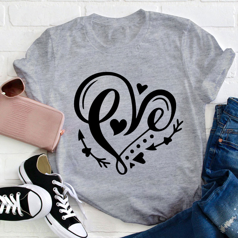 Valentine's Day Heart Teacher T-Shirt