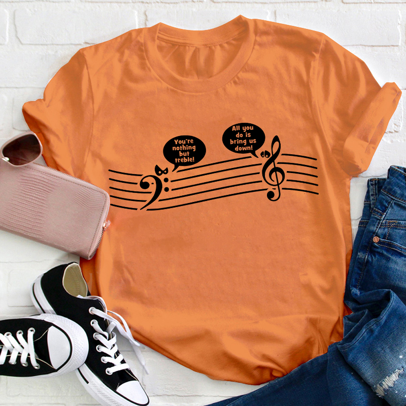 Funny Music Notes Teacher T-Shirt