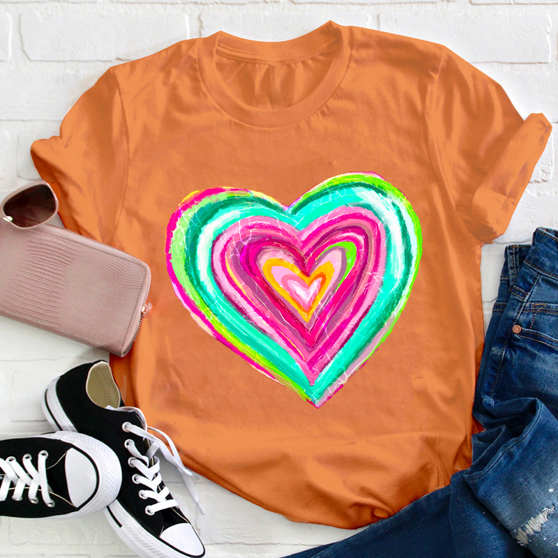 Painting Love Heart Teacher T-Shirt