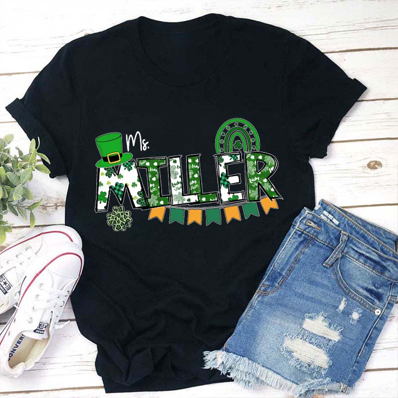 Personalized Name Saint Patricks Day Teacher T-Shirt