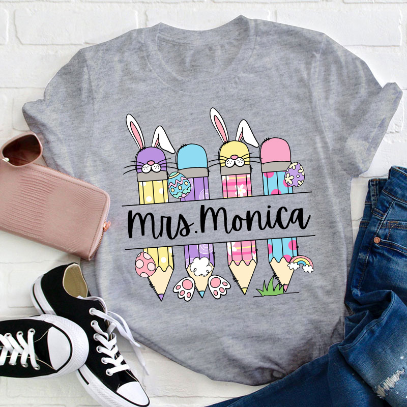 Personalized Easter Name Teacher T-Shirt