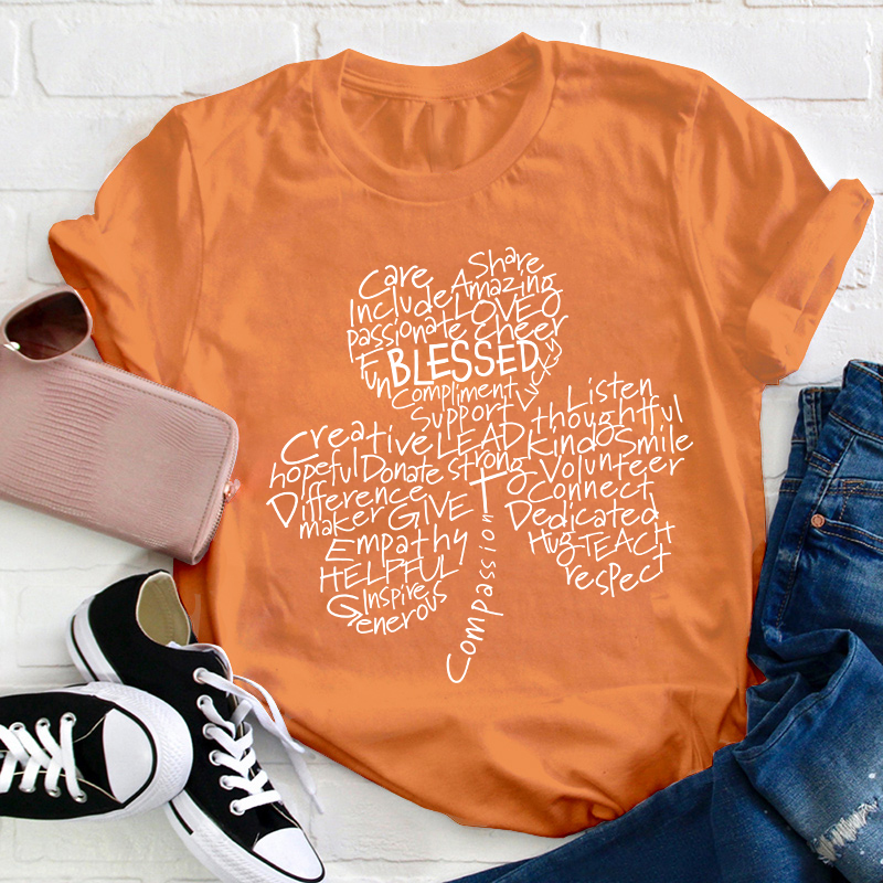 St Patricks Blessed Compassion Shamrock Teacher T-Shirt
