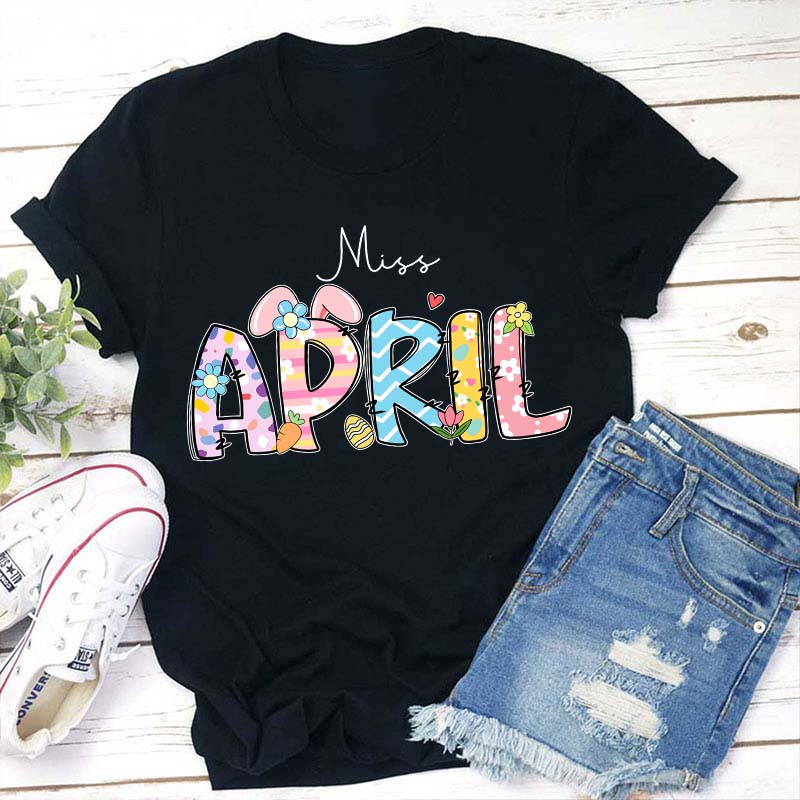 Personalized Name Easter Teacher T-Shirt