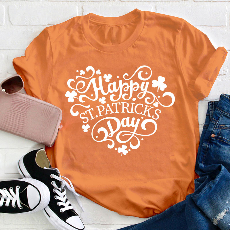 St Patricks Day Heart Teacher T-Shirt