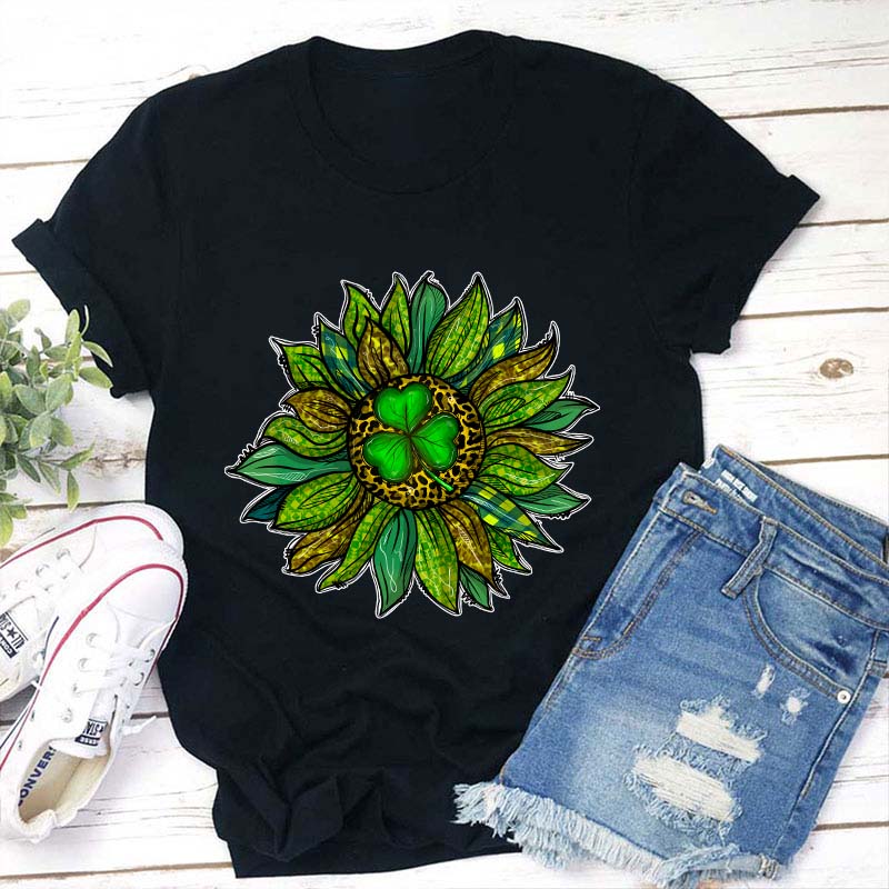 Patricks Day Sunflower Teacher T-Shirt