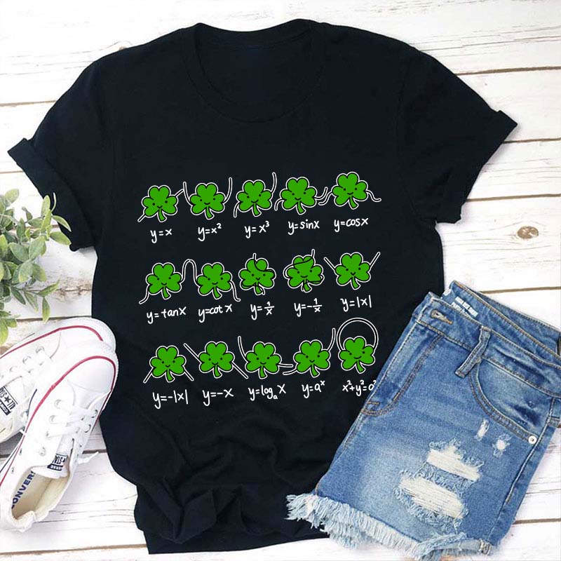 Shamrock Math St Patricks Day Teacher T-Shirt