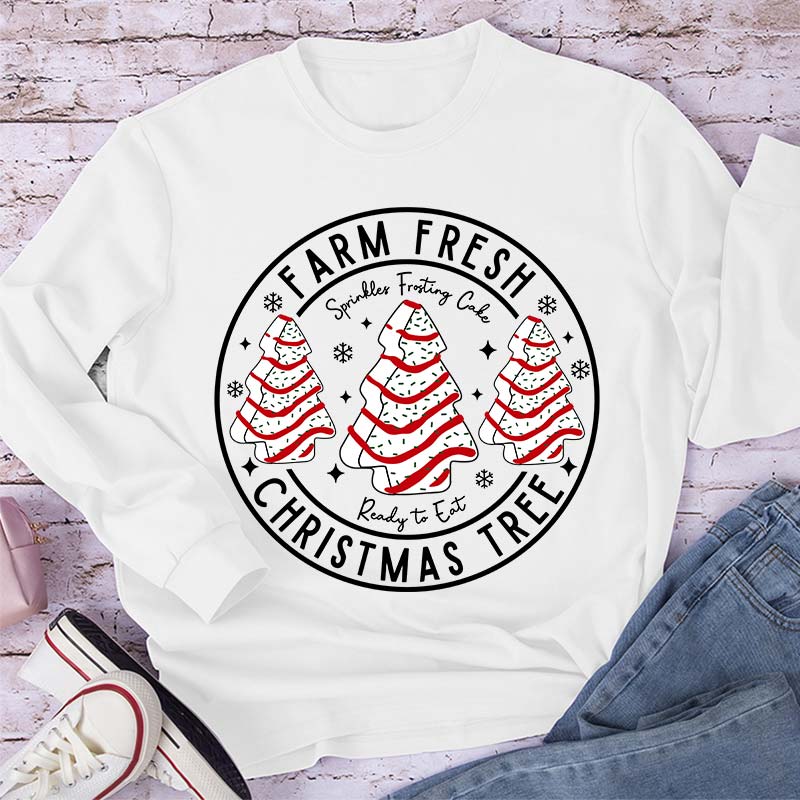 Farm Fresh Christmas Tree Teacher Long Sleeve T-Shirt