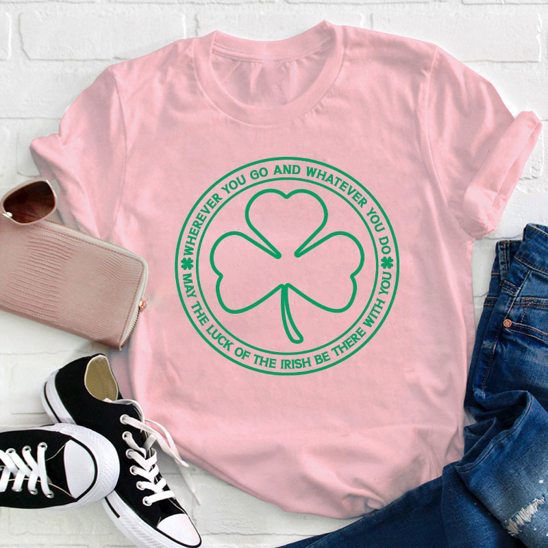 Vintage Shamrock Clover Teacher T-Shirt