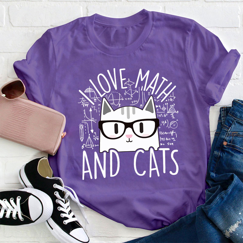 I Love Math And Cute Cats T-Shirt