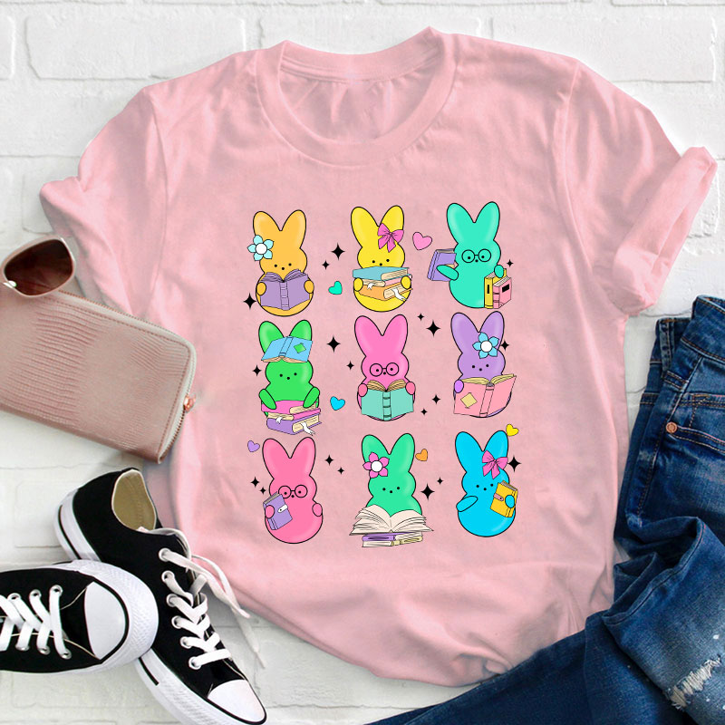 Reading Bunny Teacher T-Shirt
