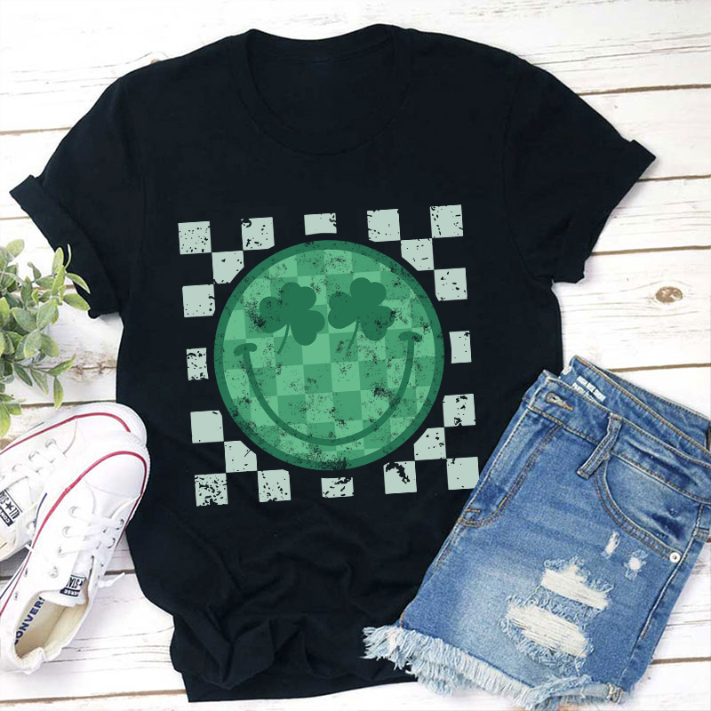 Smiley St Patricks Teacher T-Shirt Sale-Teachersgram