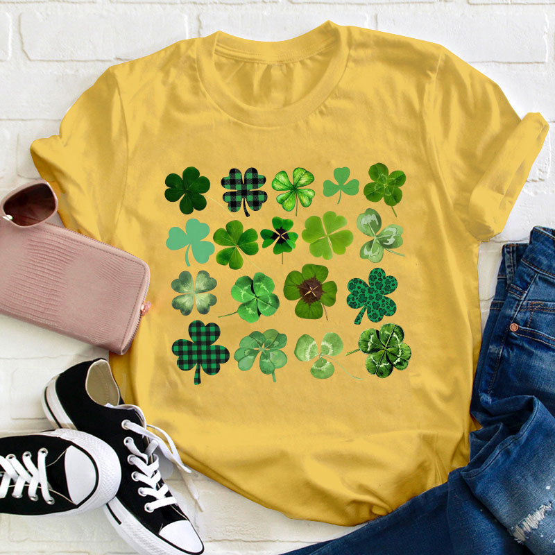Different Kinds Of Lucky Clovers Teacher T-Shirt