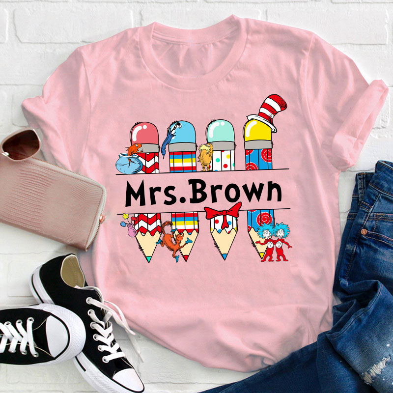 Personalized Name Reading Thing Teacher T-Shirt