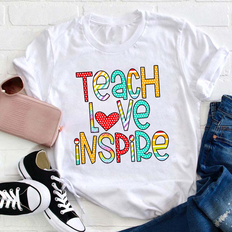 Teach Love Inspire Teacher T-Shirt Sale-Teachersgram
